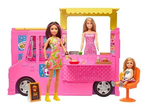 Barbie Y Hermanas Foodtruck Camion Restaurante 30 Pz Niña