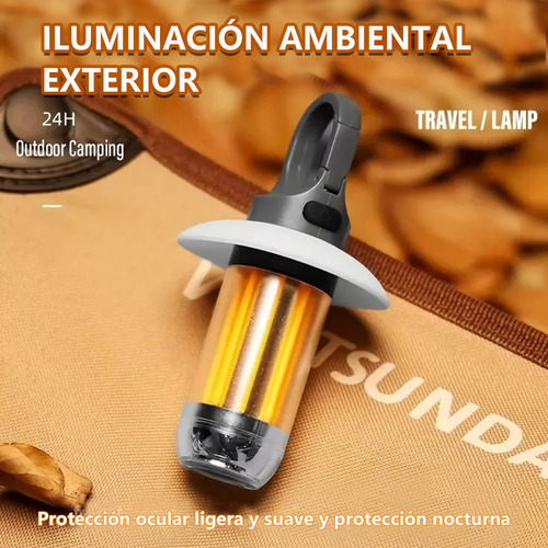 Luz Cálida 225lm Led Retro Lámpara Camping Usb Recargable