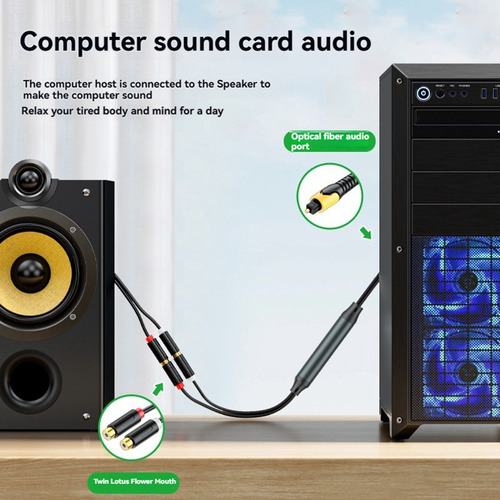 Proyector De Cable De Conversión De Audio Óptico Digital A 2