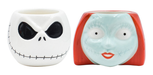 Taza Cerámica 2pz Mod. Jack Y Sally 1778-21 Marca Fun Kids® Color Multicolor