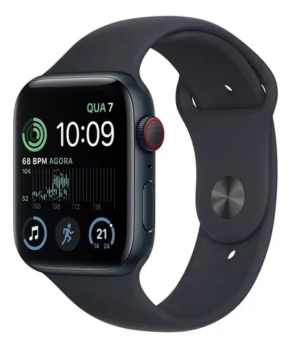 Apple Watch SE GPS + Cellular - Caixa meia-noite de alumínio 44 mm