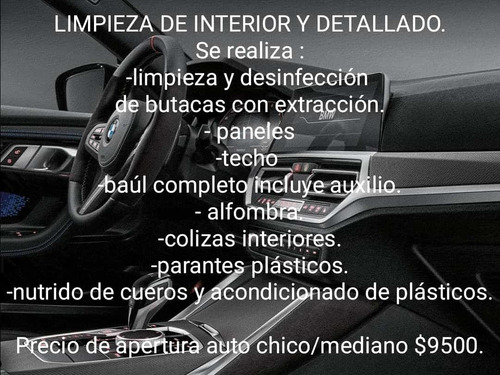 Imagen 1 de 5 de Limpieza Y Detallado De Interior Vehicular 