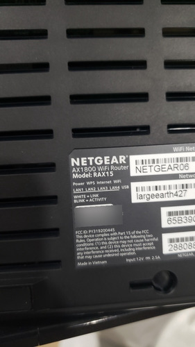 Modem Gamer Enrutador Wifi 6 Netgear Ax1800 Router Gaming (Usado)