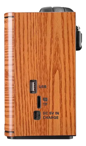 Radio Portatil Retro Am/fm Bt Usb Tf 5w Vintage Yx-123ubt