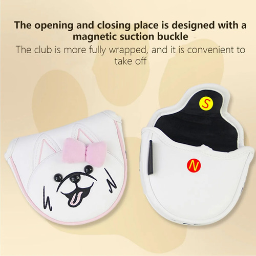 Funda De Piel Para Putter De Golf, Semicírculo Negro