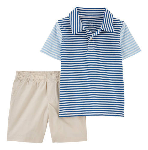 Set 2 Piezas Short Y Remera Polo De Algodón Carters 1o86841