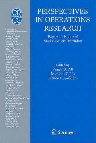 Perspectives In Operations Research, De Frank B. Alt. Editorial Springer Verlag New York Inc, Tapa Dura En Inglés