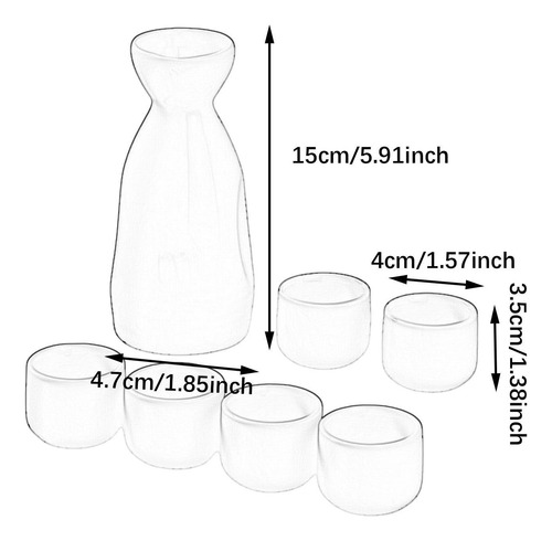 Juego De Tazas De Sake De Cerámica, Juego De Bebidas Negro