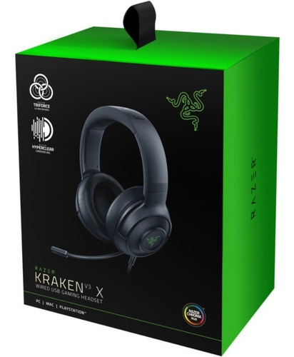 Imagen 6 de 9 de Auriculares Gamer Razer Kraken V3 X Usb Rgb 7.1 Pc Ps4 Full