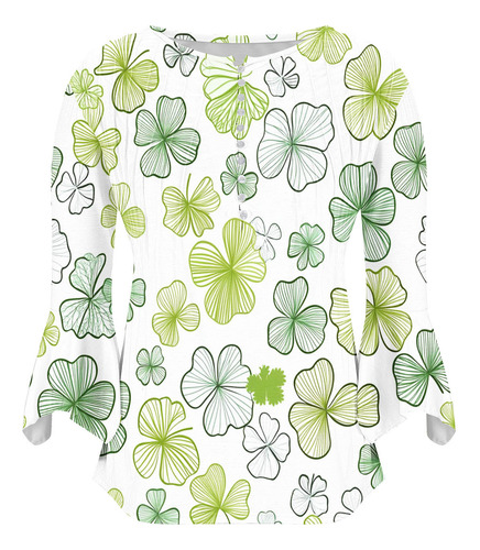 Blusa D De Moda Casual Con Botones Para Mujer