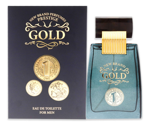 Perfume New Brand Gold Edt Spray Para Hombre 100 Ml