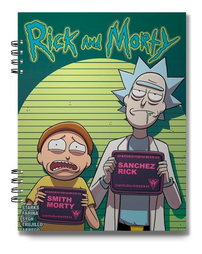 Bitácora Cuaderno Dibujo Rick Y Morty 100 Hojas Bond 75grs
