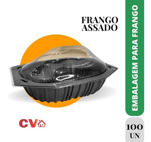 Embalagem P/ Frango Assado Resistente Térmica Cx C100 Full