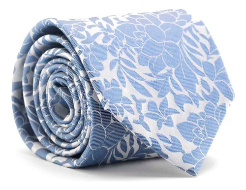Corbata Hombre Seda Floral Prada Mx 600021 Color Azul Diseño De La Tela Liso Largo 148 Cm