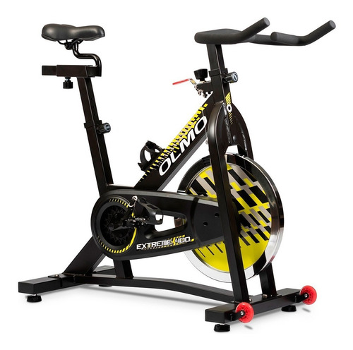 Bicicleta fija Olmo Extreme 400 para spinning color negro y amarillo