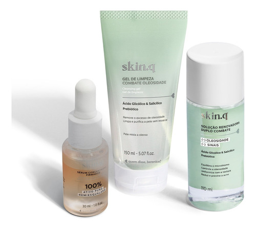 Kit Qdb Cuidados Faciais Skin.q (3 Itens) Momento de aplicação Dia/Noite Tipo de pele Mista