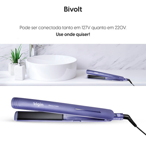 Prancha De Cabelo Glossy Color Bivolt Elgin
