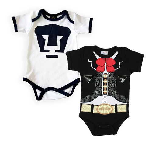 Imagen 1 de 7 de Pañalero Bebé Ropa Futbol Original Pumas Mariachi Set 2 Pzs