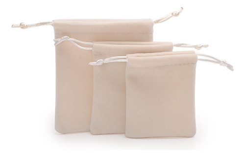 Hh 3pcs Joyas De Joyas Bolsas Mini Bolsas De Dibujo Beige