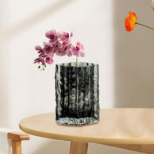 Florero De Vidrio, Florero Hidropónico, Decoración, Gris
