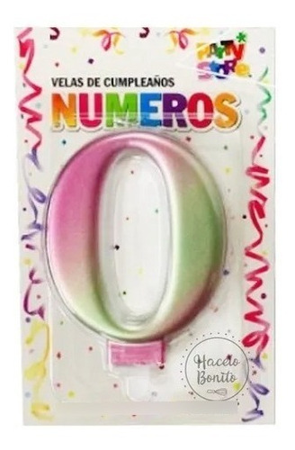 Vela Numero Iridiscente 8 Cm X 1 U Cotillon Cumpleaños