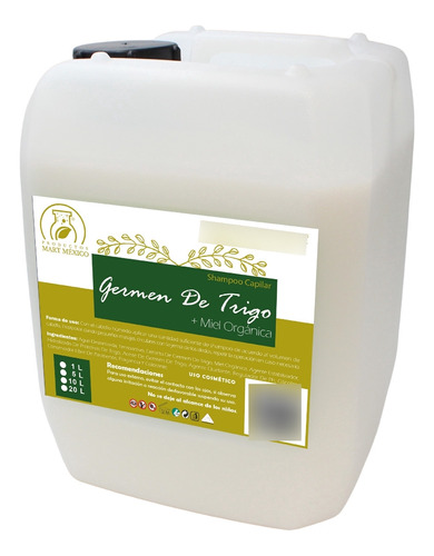  Shampoo De Germen De Trigo & Miel Orgánica 10 Litros