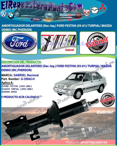 Amortiguador Delantero Ford Festiva/ Turpial/ Mazda Demio