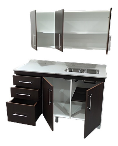 Imagen 2 de 4 de Bajo Mesada Alacena Cocina Aluminio 160 Fabrica Tisera Cbm16