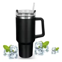 Comprar Vaso térmico grande, 1200 ml, doble pared, acero inoxidable, color paja, color var, negro