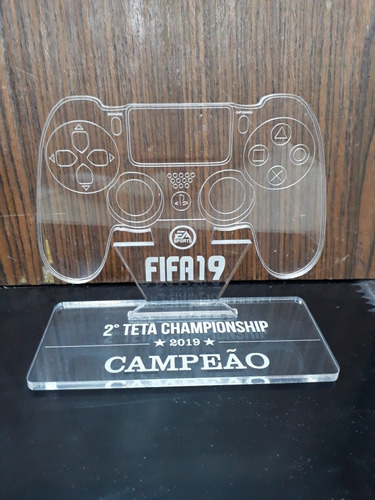 Kit Com 3 Troféu Controle Ps4 Personalizado De Acrílico