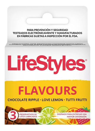 Preservativos Flavours 3 Unidades - Lifestyles