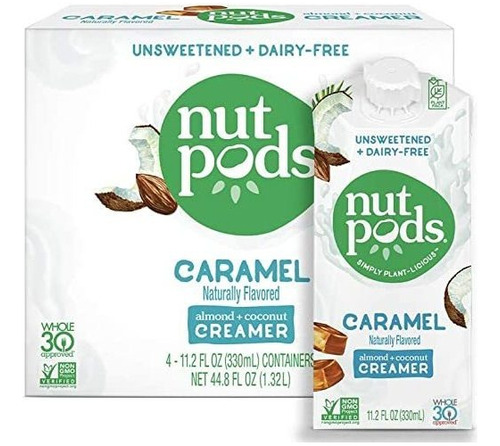 Nutpods Caramel 4-pack, Sin Azúcar Sin Lácteos Café Creamer,
