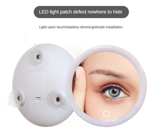 Para Espejo De Aumento 10x Con Luz Espejo De Maquillaje Con