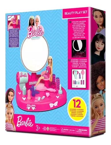 Barbie Tocador De Juguete Beauty Play Set 12 Accesorios