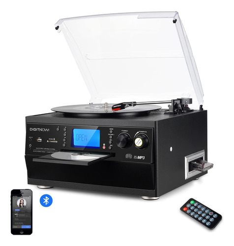 Tocadiscos Bluetooth Digitnow Con Reproductor De Discos Y Al
