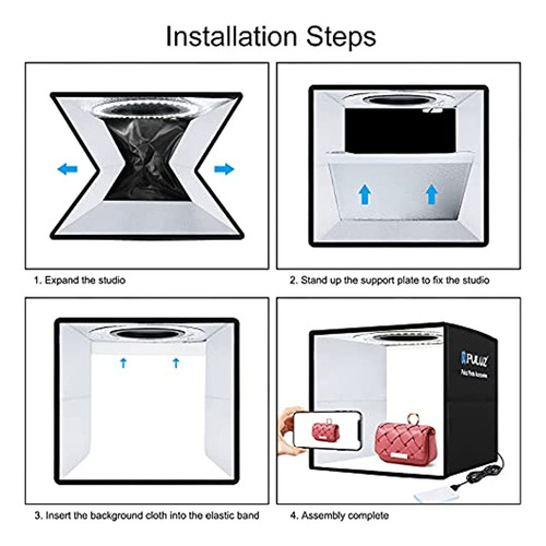 Imagen 5 de 5 de Puluz Mini Photo Studio Light Box, Kit De Carpa Para Sesión