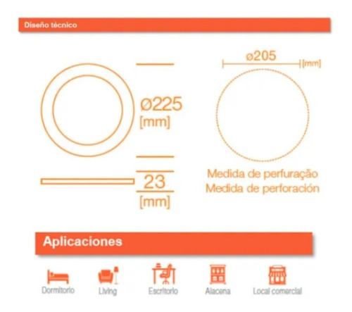 Imagen 2 de 8 de Panel Led Embutir 18w Luz Fría Ledvance Redondo - E. A. -