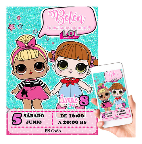 Tarjeta Invitación Digital Personalizada Whatsapp Lol M3
