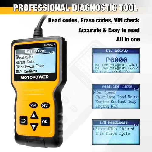 Escáner Automotriz - Motopower Mp69033 Car Obd2
