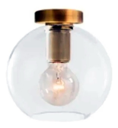 Lampara Plafón Powell Globo Oro 20cm 1 Luz E27 Apto Led