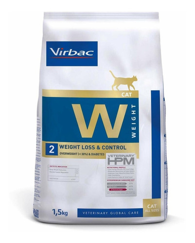 Virbac Veterinary Hpm Cat W2 Weight Loss & Control 1.5 Kg