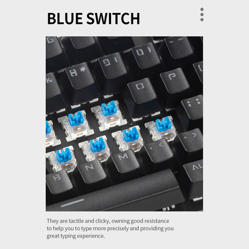 Teclado Mecânico Com Fio De 87 Teclas Com Luz De Fundo