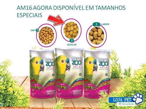 Ração Para Papagaio Regular Am16 Megazoo - 600g