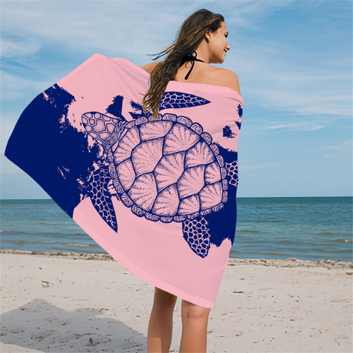 Toalla De Playa C, Microfibra, Superligera, Acuarela Con For