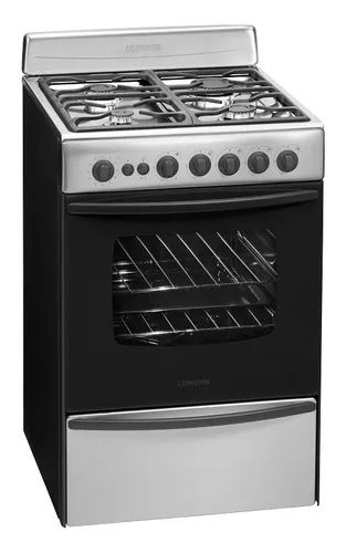 Cocina A Gas Longvie 13501xf 56cm Inox Cajón Parrilla