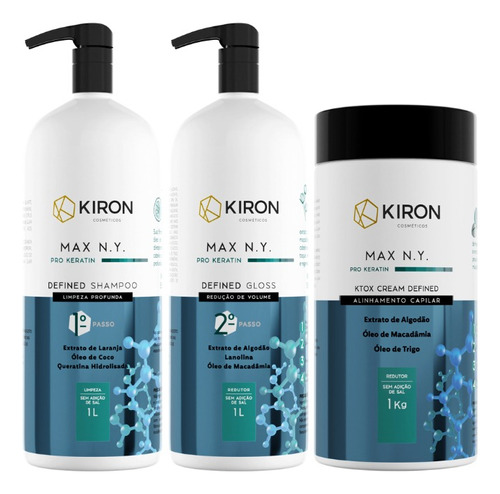 Kit Escova Progressiva Defined Gloss Kiron 2x1l + Ktox 1kg