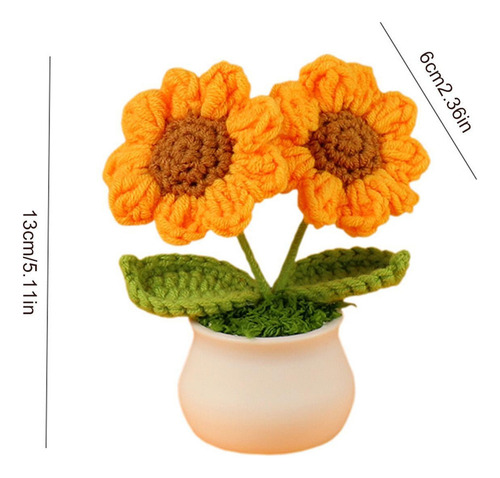 Girasol Tejido A Mano De Girasol Flor De Punto De Planta En