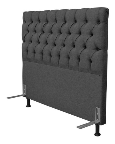  Cabeceira de cama box JS Móveis Cristal 2 corpos 140cm x 126cm Linho cinza