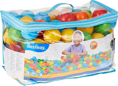 Bolsa De 100 Pelotas Pvc Multicolores Para Piscina Infantil