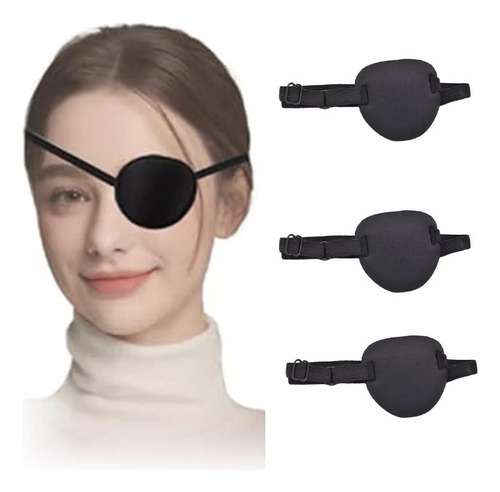 Parche De 3 Piezas Para Ojo 3d Ajustable Piratas Cosplay